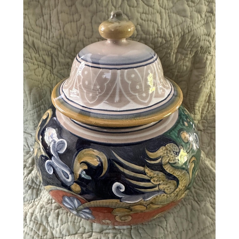Vintage L'Antica di Daruta Raffaellesco Jar 10" Hand Painted Signed
